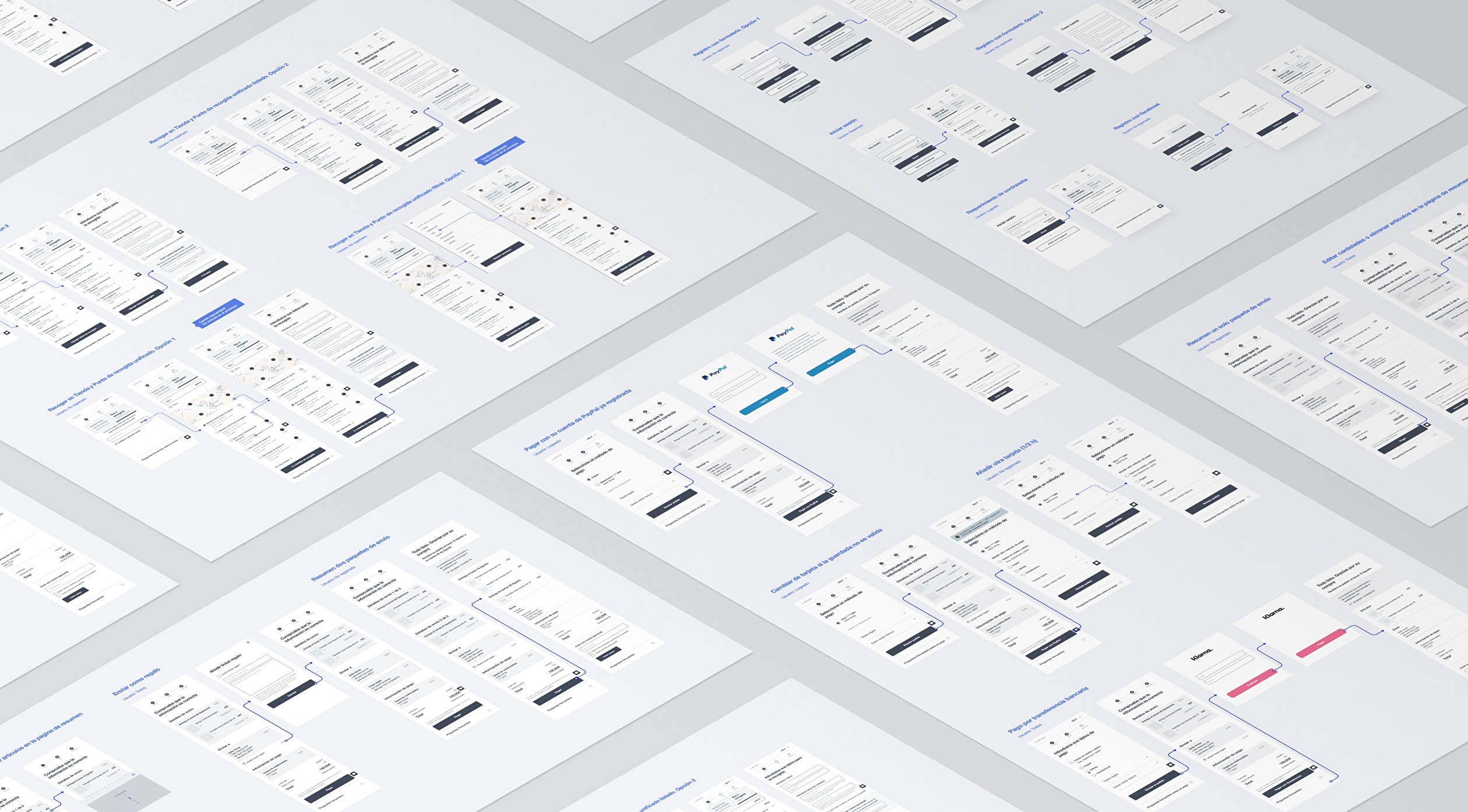 User Experience design process for the Massimo Dutti app.