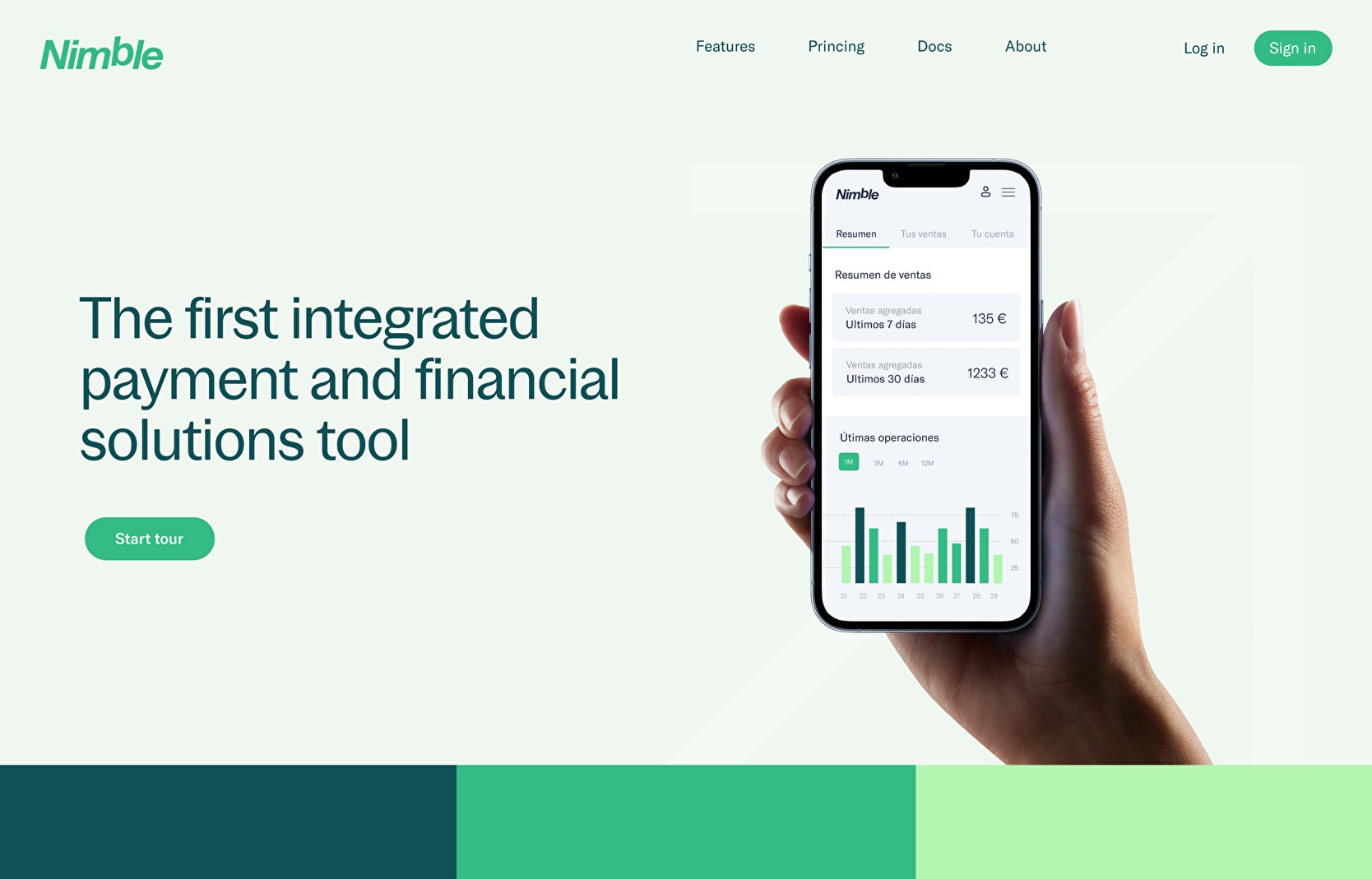 Design for the module on Nimble's home page.