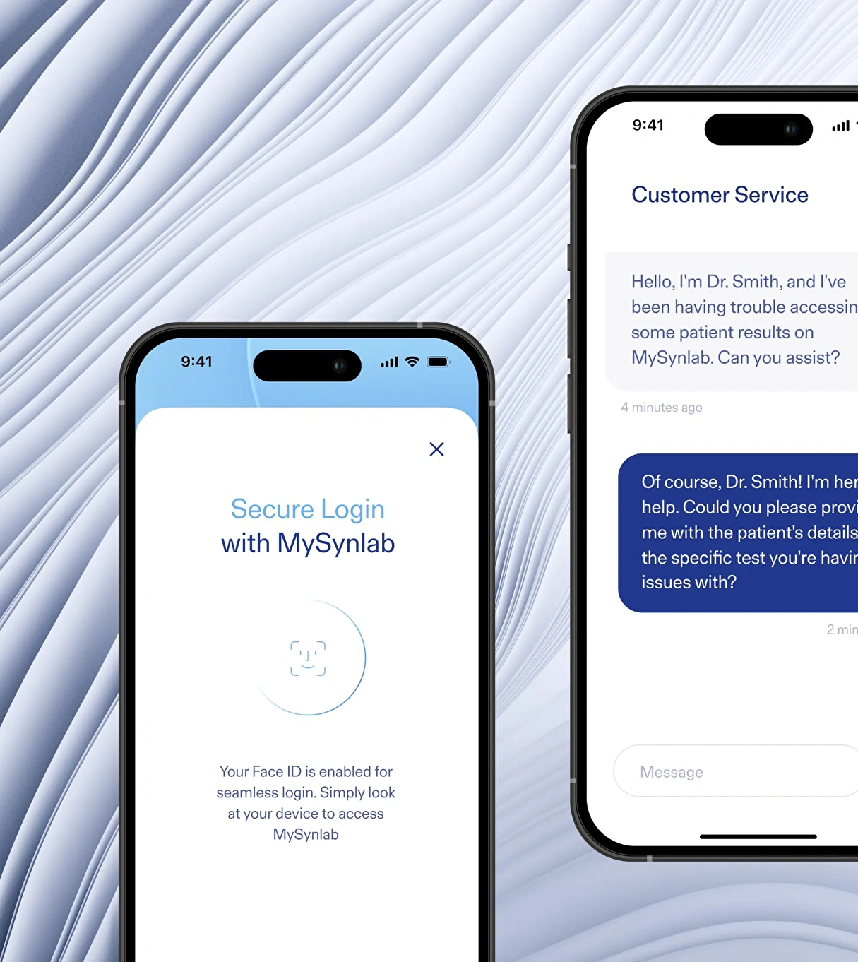 A smartphone displaying a secure login screen for the MySYNLAB app.
