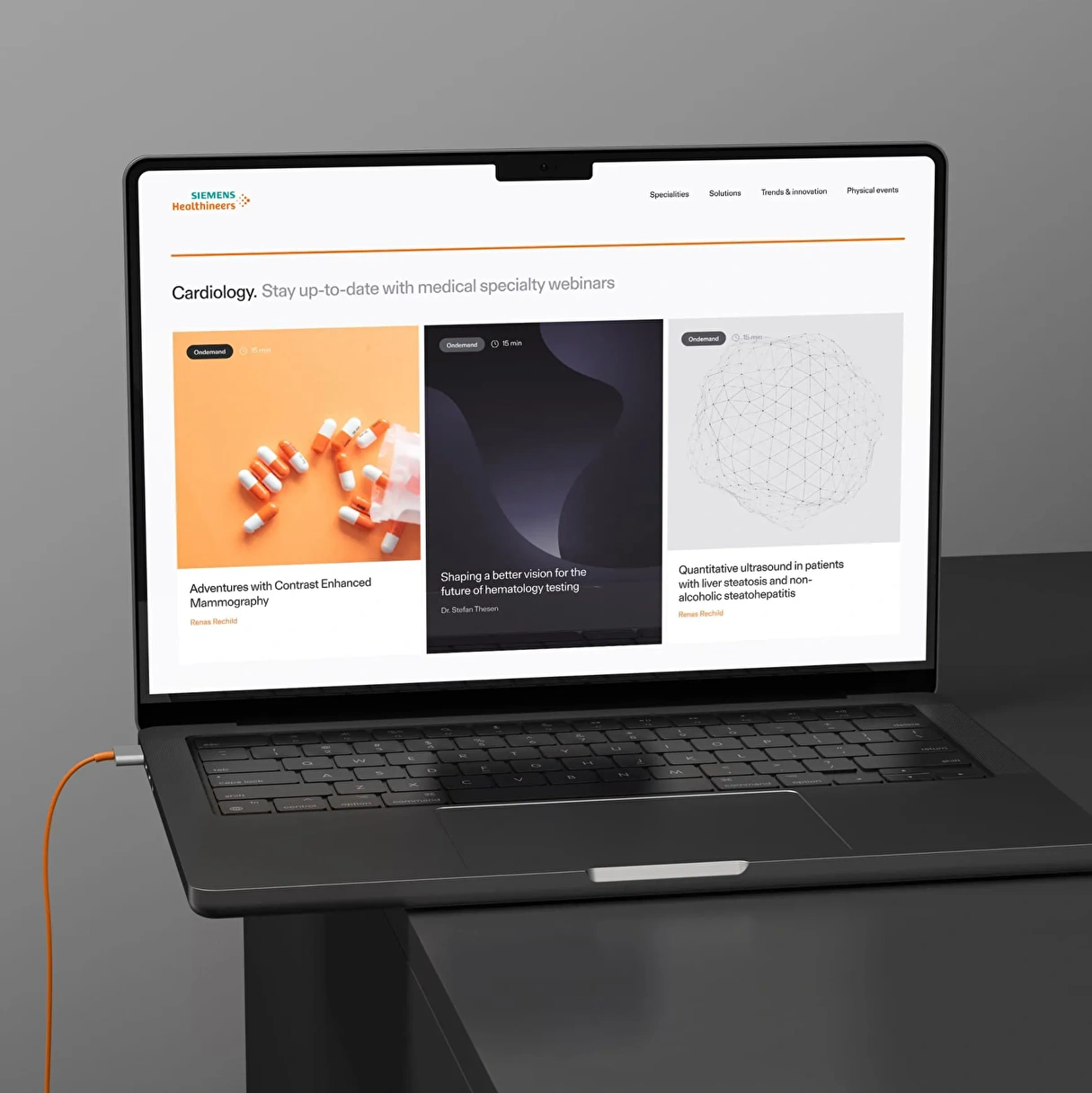 Siemens Healthineers Content Hub landing page design.