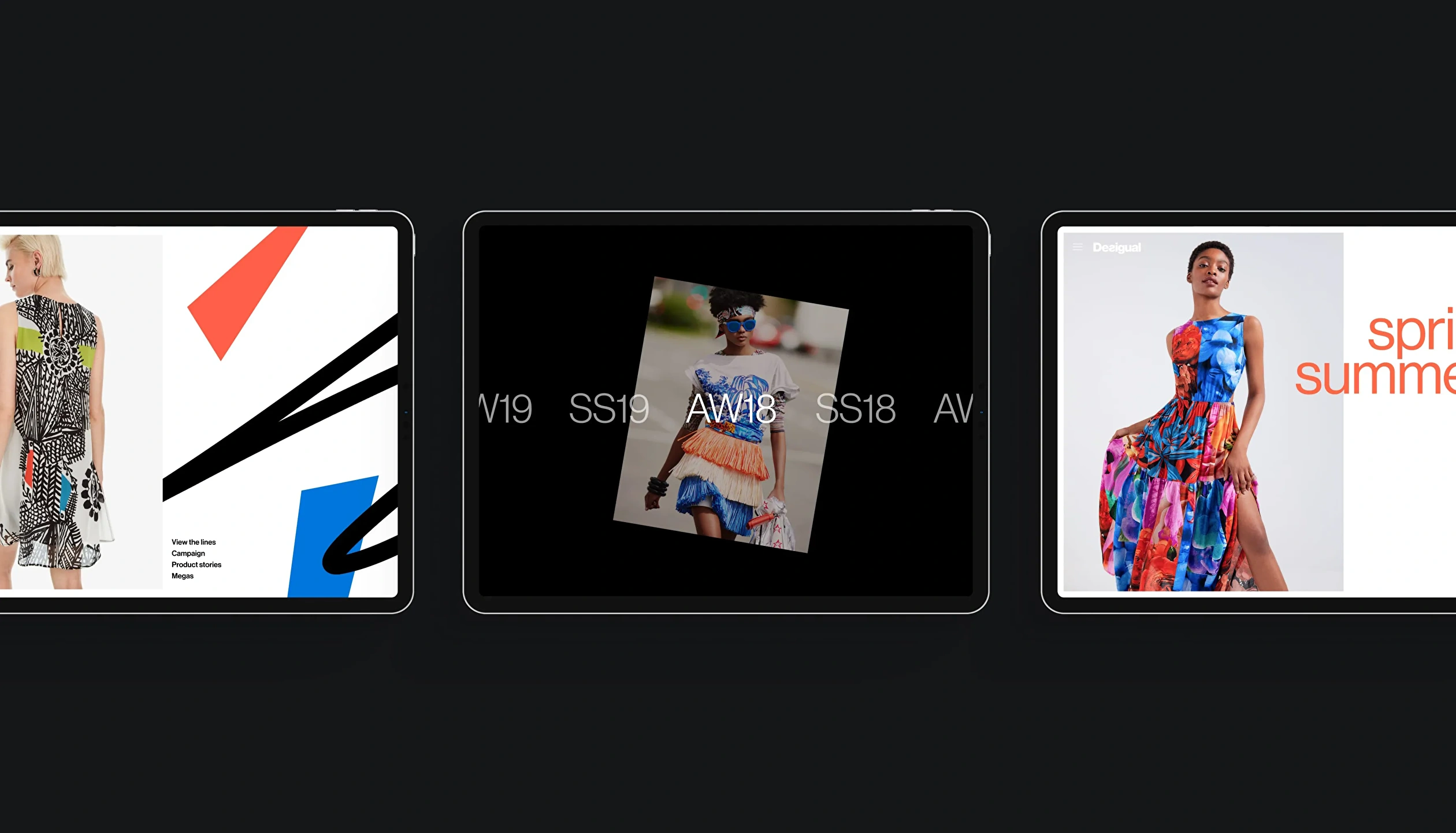 UX/UI design of Desigual's lookbook app, featuring intuitive navigation and visual presentation of fashion collections.