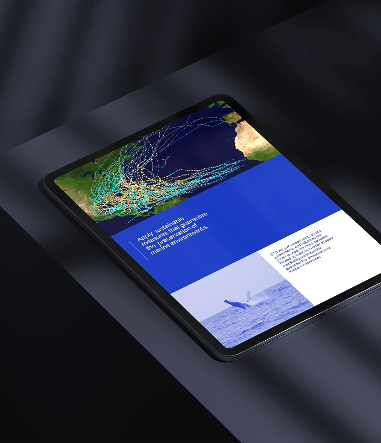 Sustainability landing page screenshot.